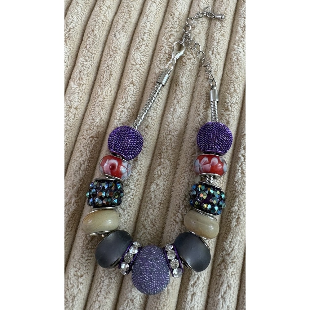 European‎ Bracelet Charms Beads Glass Sliders Spacers Purple